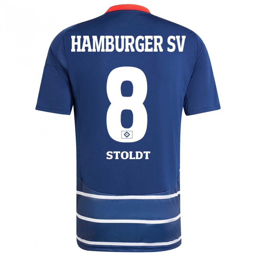 Kids Football Svea Stoldt #8 Dark Blue Away Jersey 2024/25 T-Shirt Canada