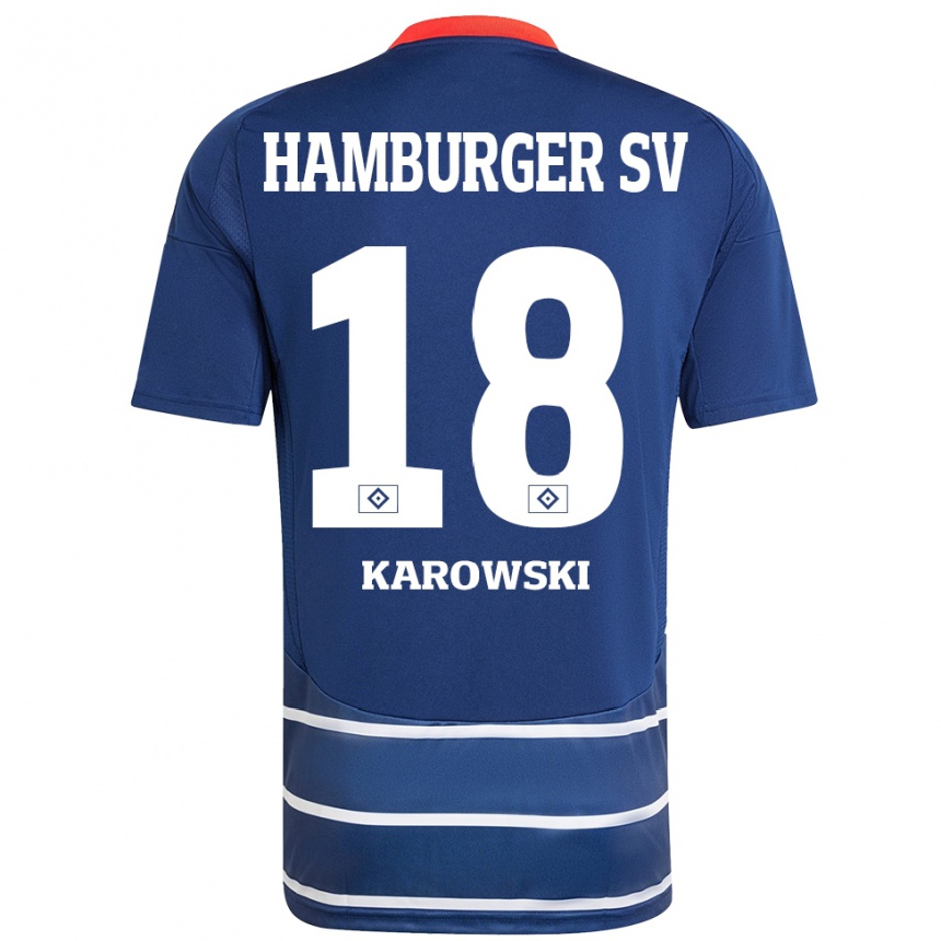 Kids Football Nele Karowski #18 Dark Blue Away Jersey 2024/25 T-Shirt Canada