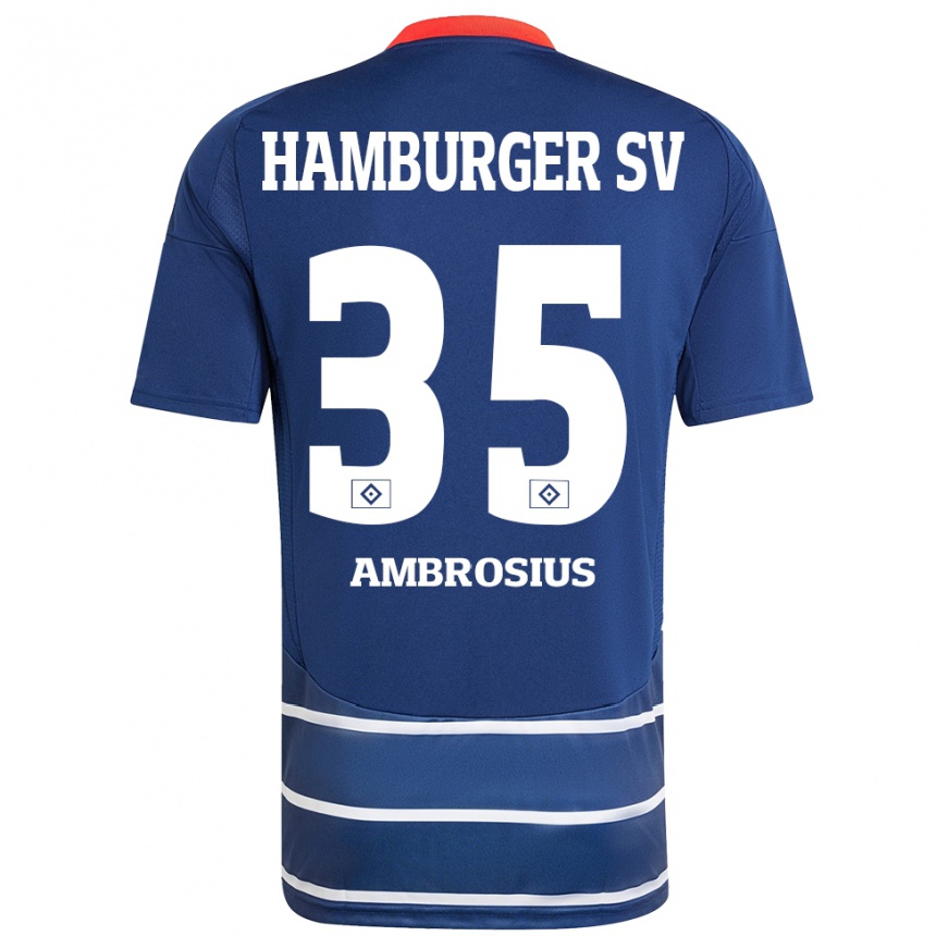 Kids Football Stephan Ambrosius #35 Dark Blue Away Jersey 2024/25 T-Shirt Canada