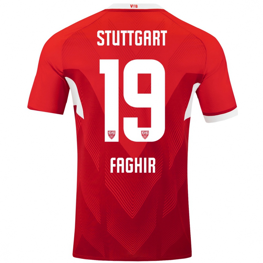 Kids Football Wahid Faghir #19 Red White Away Jersey 2024/25 T-Shirt Canada