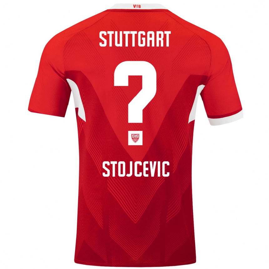 Enfant Football Maillot Martin Stojcevic #0 Blanc Rouge Tenues Extérieur 2024/25 Canada