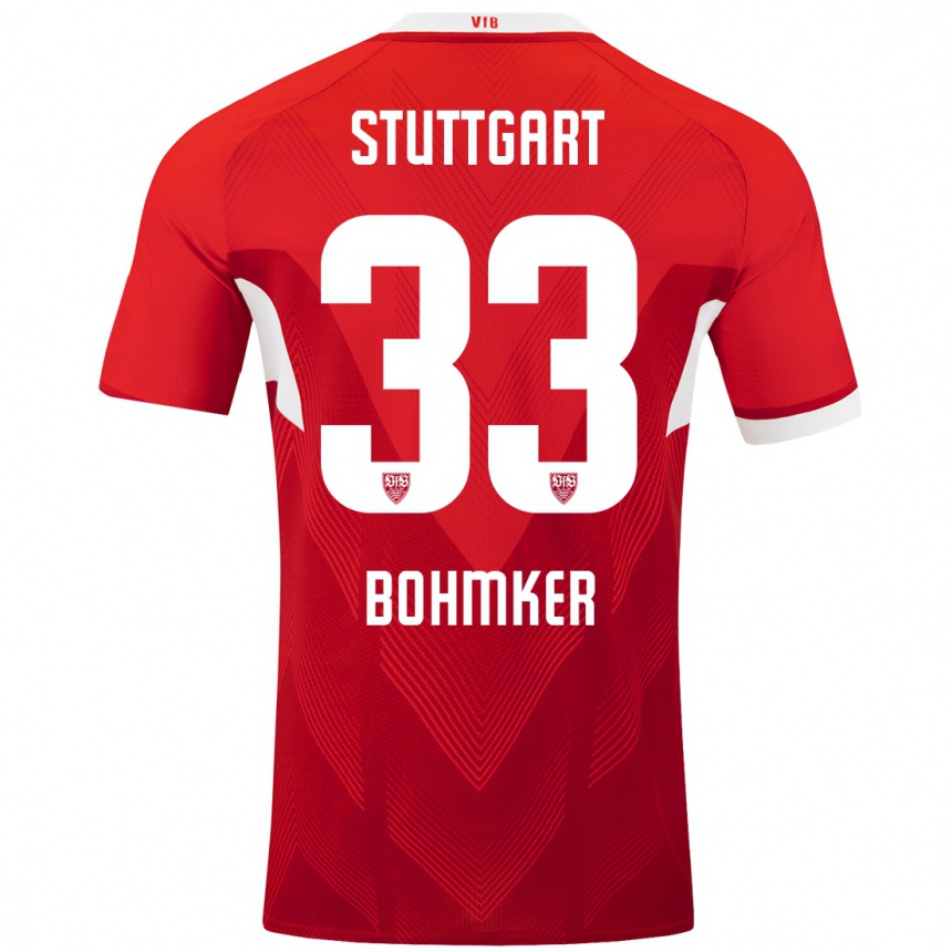 Kids Football Finn Böhmker #33 Red White Away Jersey 2024/25 T-Shirt Canada