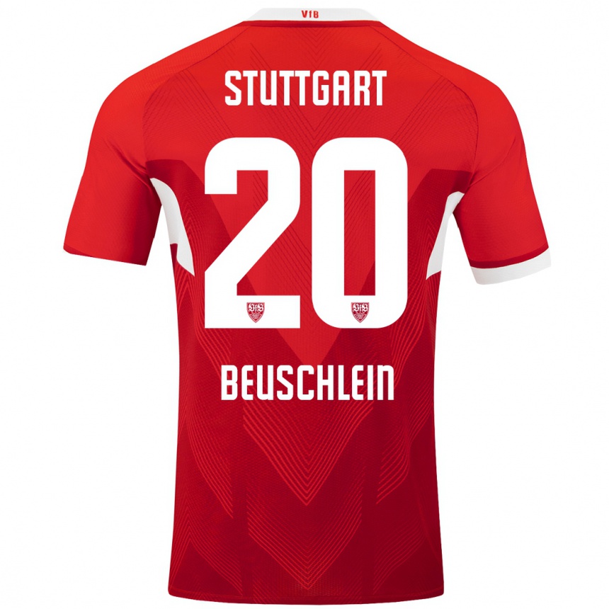 Enfant Football Maillot Jana Beuschlein #20 Blanc Rouge Tenues Extérieur 2024/25 Canada