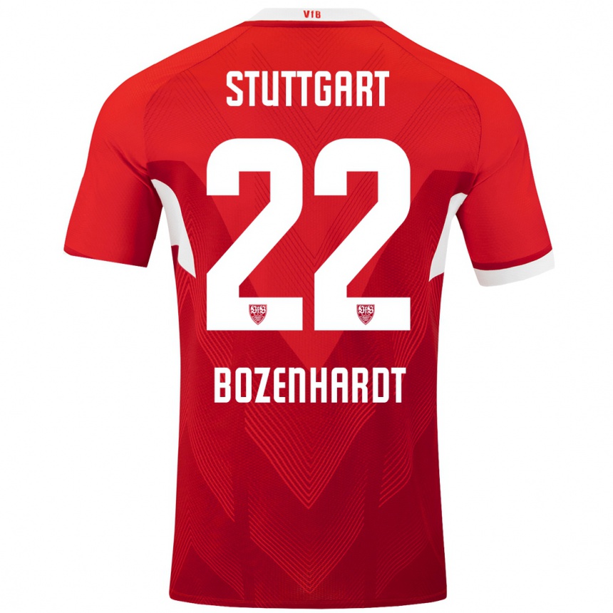 Enfant Football Maillot Laura Bozenhardt #22 Blanc Rouge Tenues Extérieur 2024/25 Canada