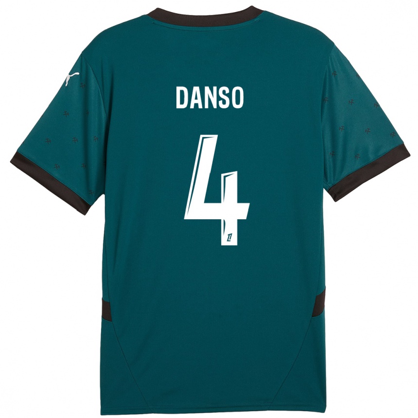 Kids Football Kevin Danso #4 Dark Green Away Jersey 2024/25 T-Shirt Canada