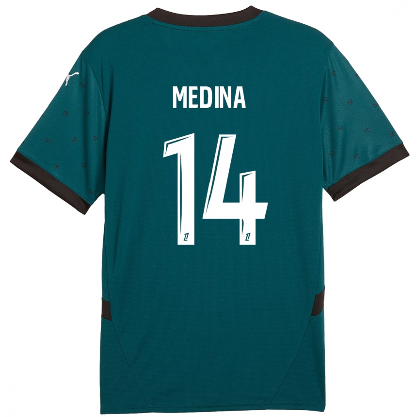 Enfant Football Maillot Facundo Medina #14 Vert Foncé Tenues Extérieur 2024/25 Canada