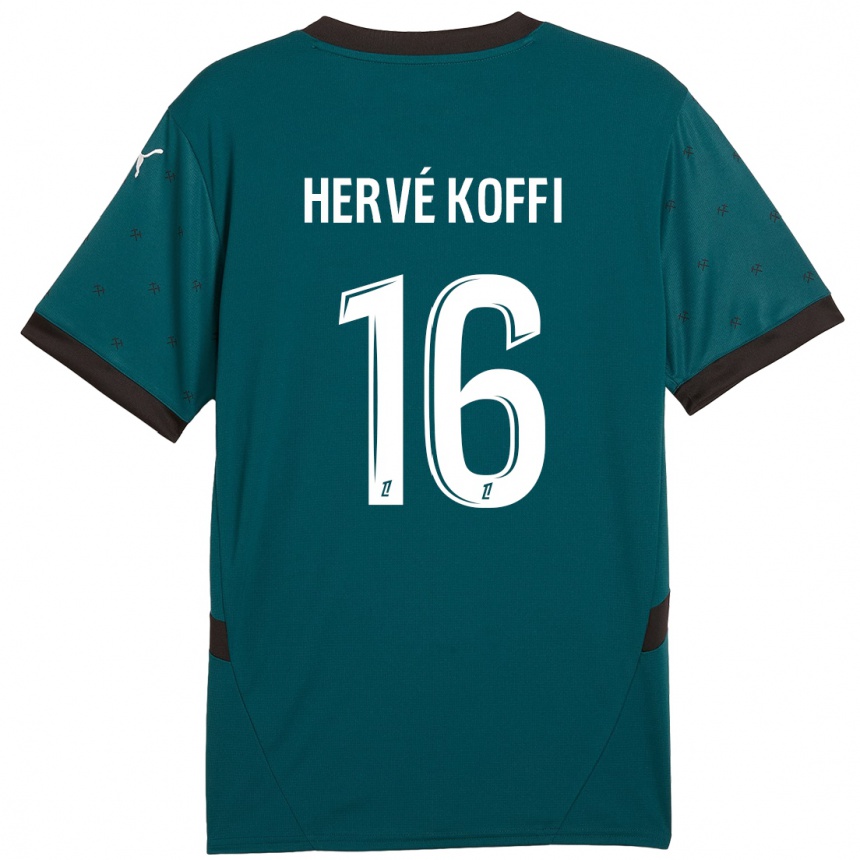 Kids Football Hervé Koffi #16 Dark Green Away Jersey 2024/25 T-Shirt Canada