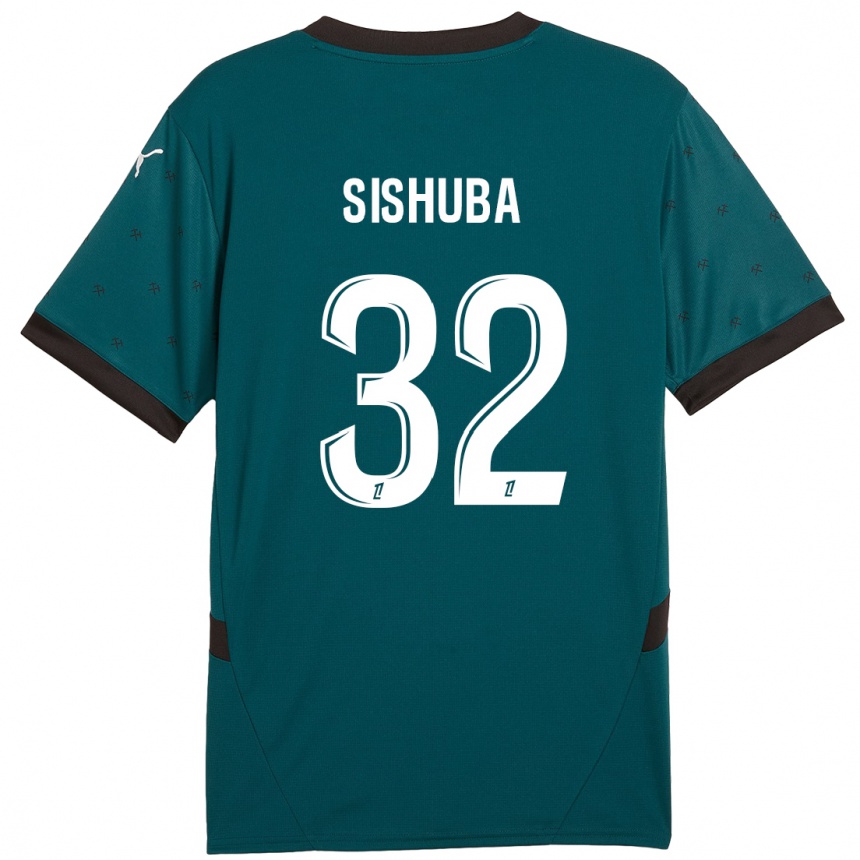 Enfant Football Maillot Ayanda Sishuba #32 Vert Foncé Tenues Extérieur 2024/25 Canada