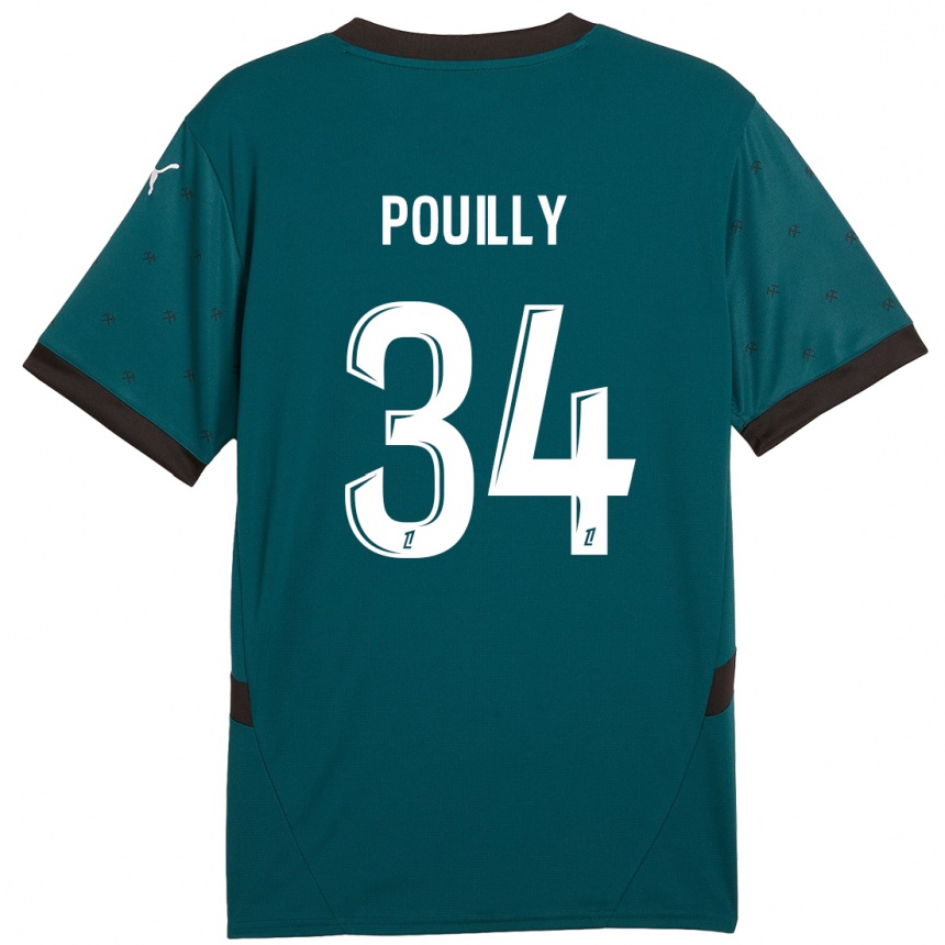 Enfant Football Maillot Tom Pouilly #34 Vert Foncé Tenues Extérieur 2024/25 Canada