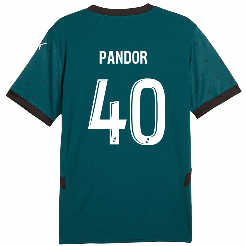 Enfant Football Maillot Yannick Pandor #40 Vert Foncé Tenues Extérieur 2024/25 Canada