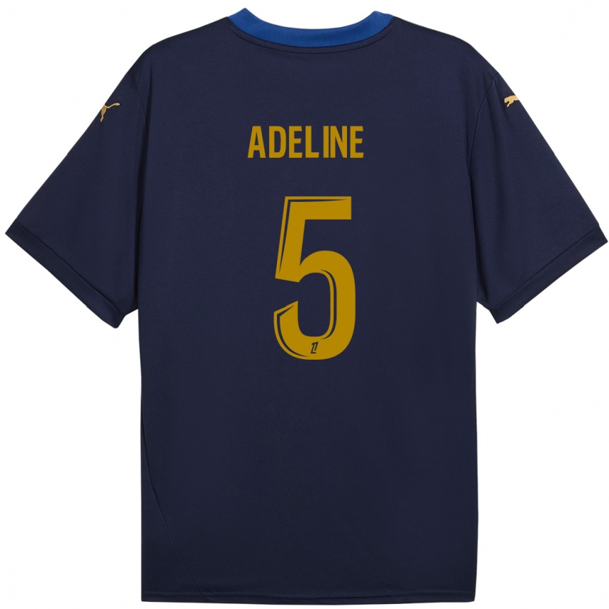 Enfant Football Maillot Martin Adeline #5 Bleu Marine Doré Tenues Extérieur 2024/25 Canada