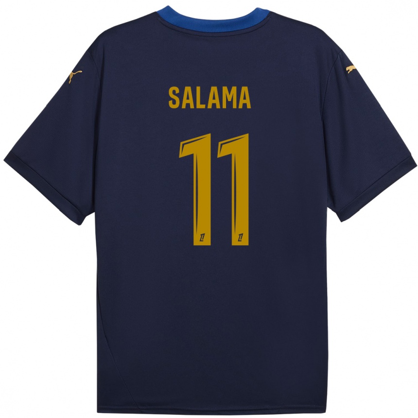 Kids Football Amine Salama #11 Navy Gold Away Jersey 2024/25 T-Shirt Canada