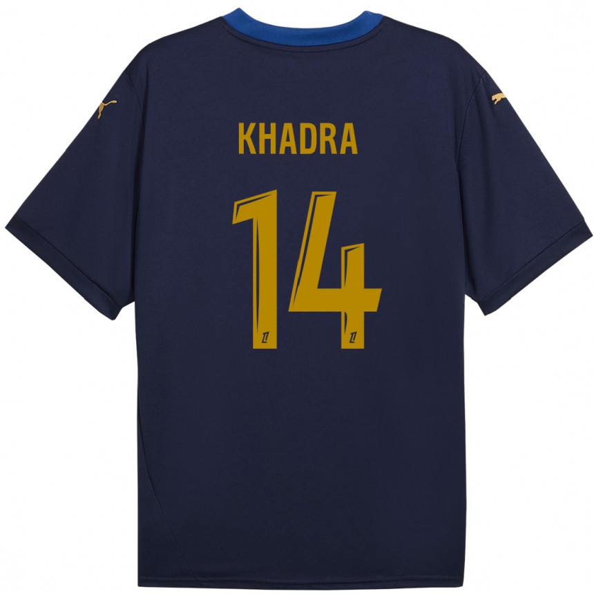 Enfant Football Maillot Reda Khadra #14 Bleu Marine Doré Tenues Extérieur 2024/25 Canada