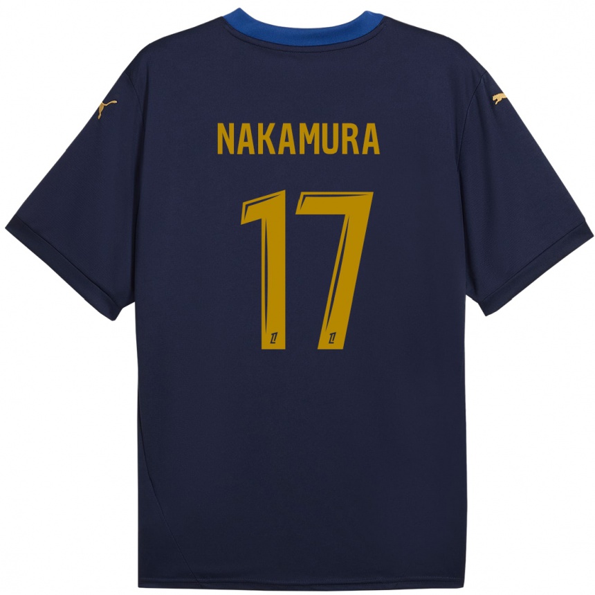 Kids Football Keito Nakamura #17 Navy Gold Away Jersey 2024/25 T-Shirt Canada