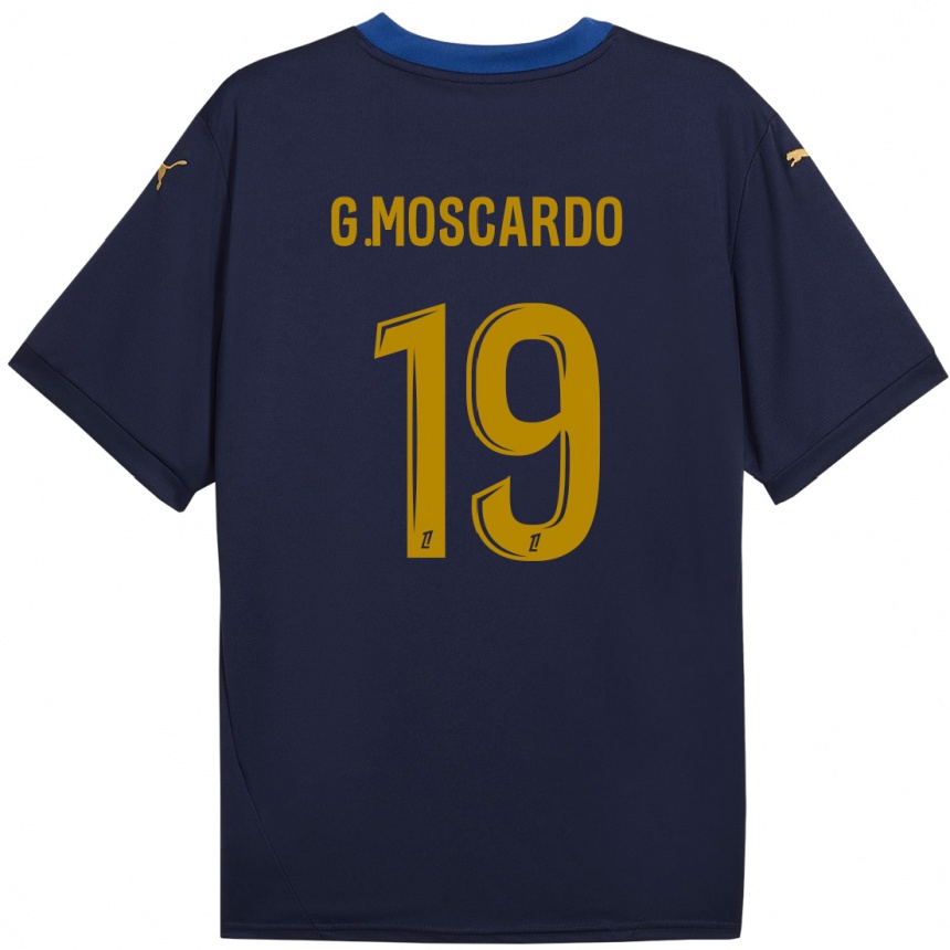 Kids Football Gabriel Moscardo #19 Navy Gold Away Jersey 2024/25 T-Shirt Canada