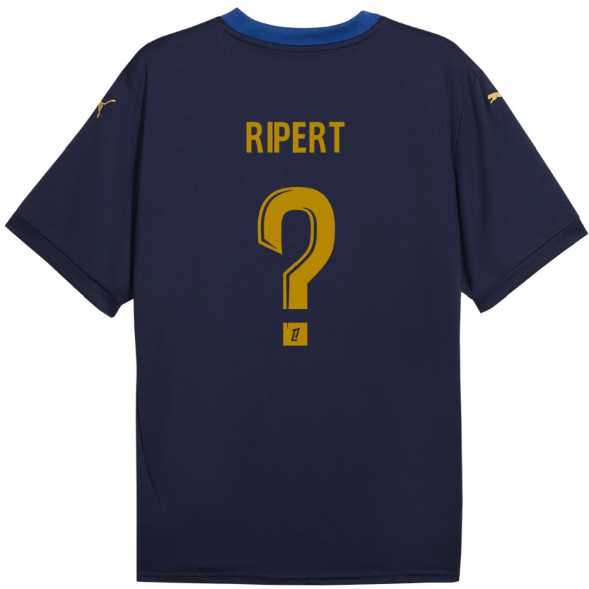 Kids Football Léo Ripert #0 Navy Gold Away Jersey 2024/25 T-Shirt Canada