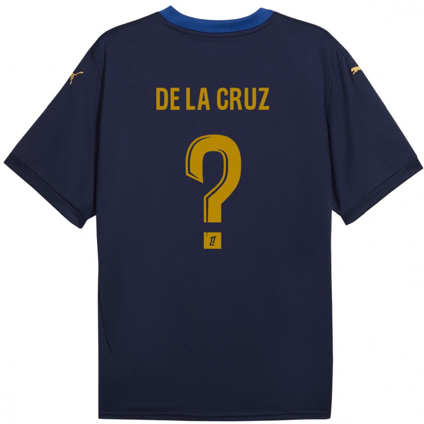 Enfant Football Maillot Maiky De La Cruz #0 Bleu Marine Doré Tenues Extérieur 2024/25 Canada