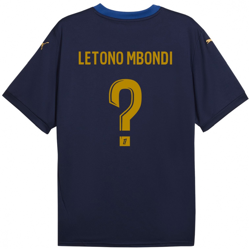 Kids Football Christ-Emmanuel Letono Mbondi #0 Navy Gold Away Jersey 2024/25 T-Shirt Canada