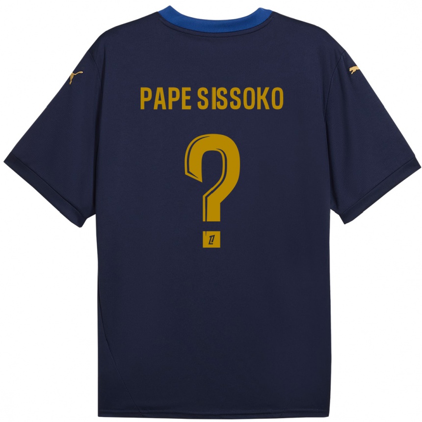 Kids Football Niama Pape Sissoko #0 Navy Gold Away Jersey 2024/25 T-Shirt Canada