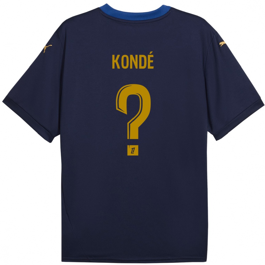 Enfant Football Maillot Jean-Charles Kondé #0 Bleu Marine Doré Tenues Extérieur 2024/25 Canada