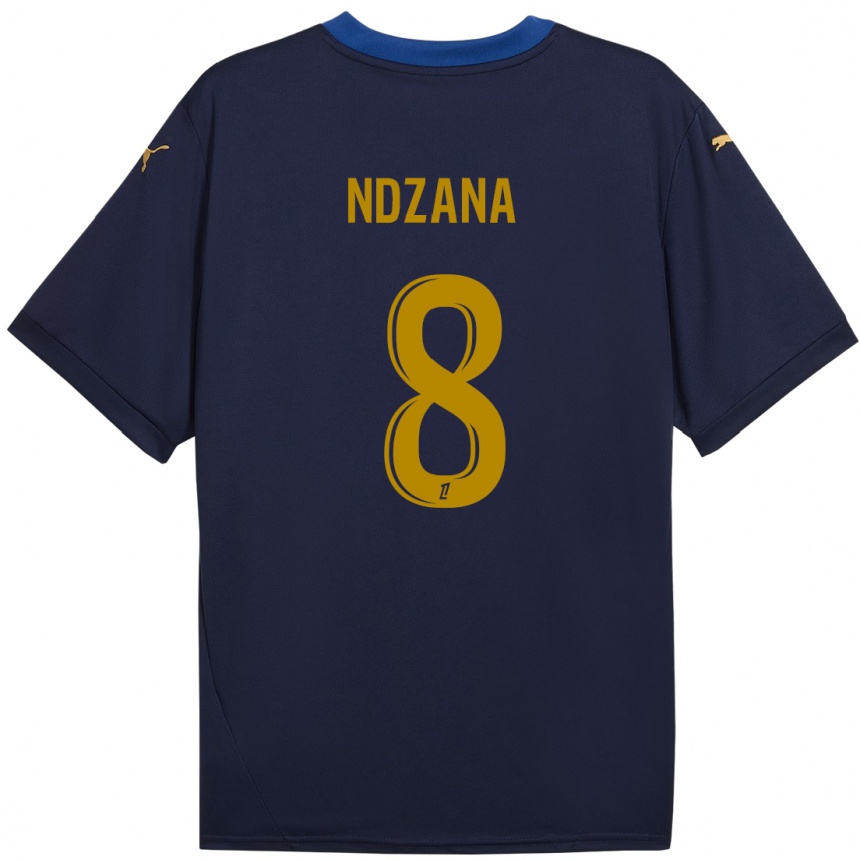 Enfant Football Maillot Colette Ndzana Fegue #8 Bleu Marine Doré Tenues Extérieur 2024/25 Canada