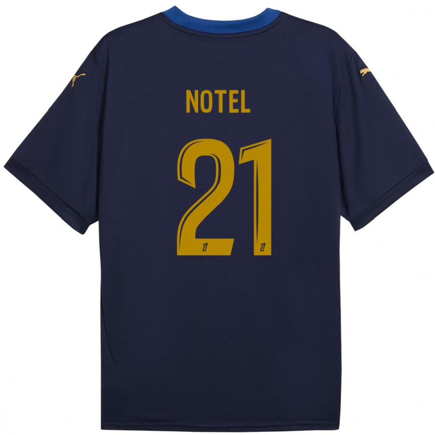 Kids Football Lea Notel #21 Navy Gold Away Jersey 2024/25 T-Shirt Canada