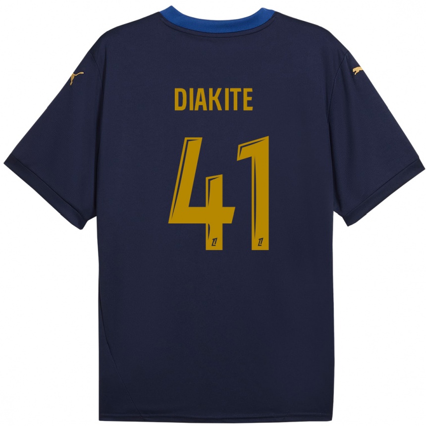 Kids Football Ibrahim Diakité #41 Navy Gold Away Jersey 2024/25 T-Shirt Canada