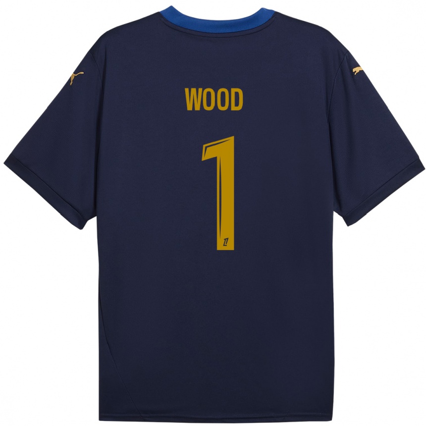 Kids Football Mackenzie Wood #1 Navy Gold Away Jersey 2024/25 T-Shirt Canada