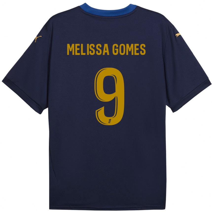 Kids Football Melissa Ferreira Gomes #9 Navy Gold Away Jersey 2024/25 T-Shirt Canada