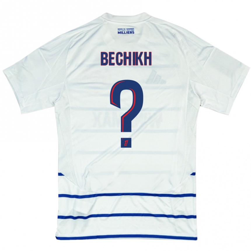 Kids Football Mohamed Bechikh #0 White Blue Away Jersey 2024/25 T-Shirt Canada