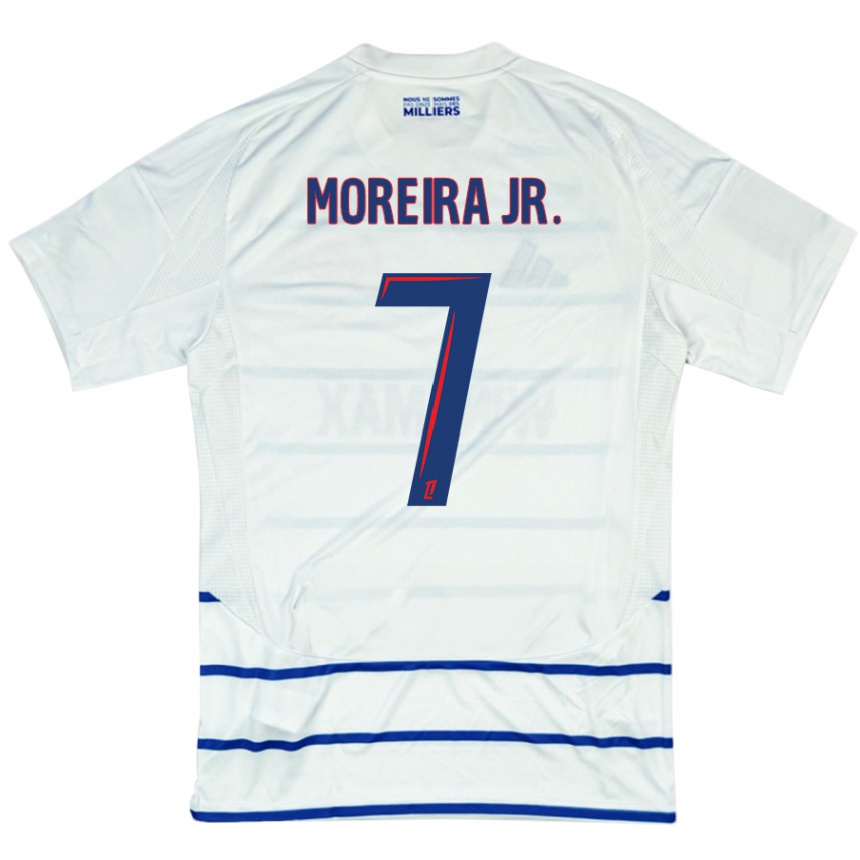 Enfant Football Maillot Diego Moreira #7 Blanc Bleu Tenues Extérieur 2024/25 Canada