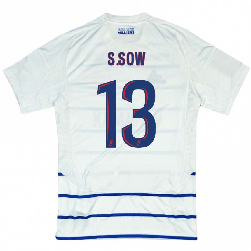 Kids Football Saïdou Sow #13 White Blue Away Jersey 2024/25 T-Shirt Canada