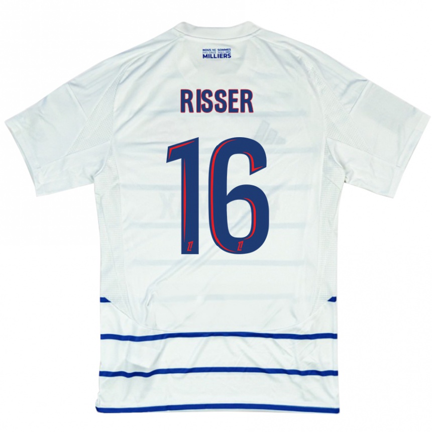 Enfant Football Maillot Robin Risser #16 Blanc Bleu Tenues Extérieur 2024/25 Canada