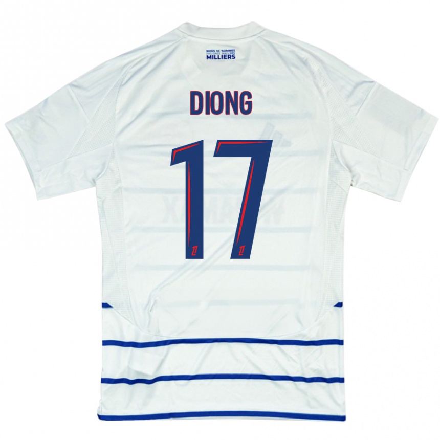 Enfant Football Maillot Pape Diong #17 Blanc Bleu Tenues Extérieur 2024/25 Canada