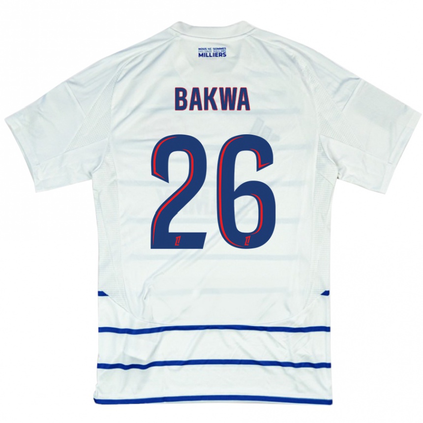 Enfant Football Maillot Dilane Bakwa #26 Blanc Bleu Tenues Extérieur 2024/25 Canada