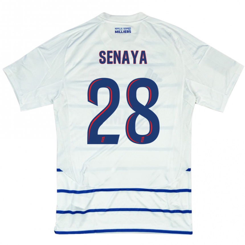 Enfant Football Maillot Marvin Senaya #28 Blanc Bleu Tenues Extérieur 2024/25 Canada