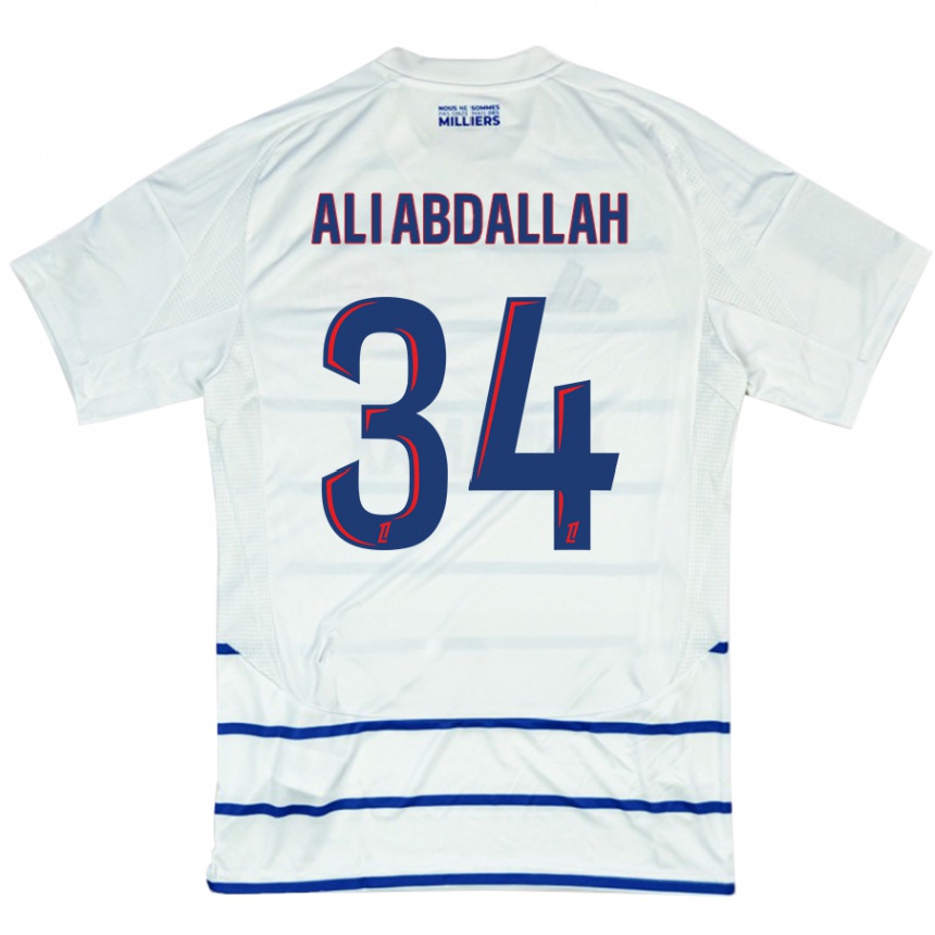 Enfant Football Maillot Aboubacar Ali Abdallah #34 Blanc Bleu Tenues Extérieur 2024/25 Canada