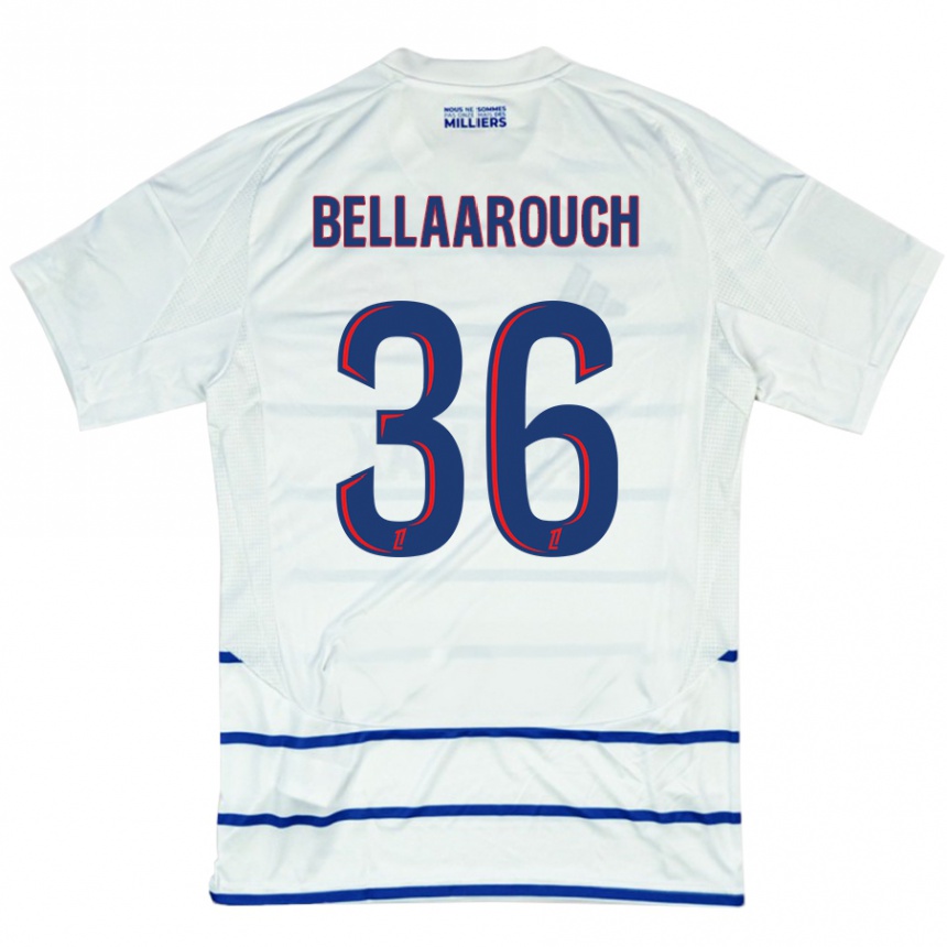 Kids Football Alaa Bellaarouch #36 White Blue Away Jersey 2024/25 T-Shirt Canada