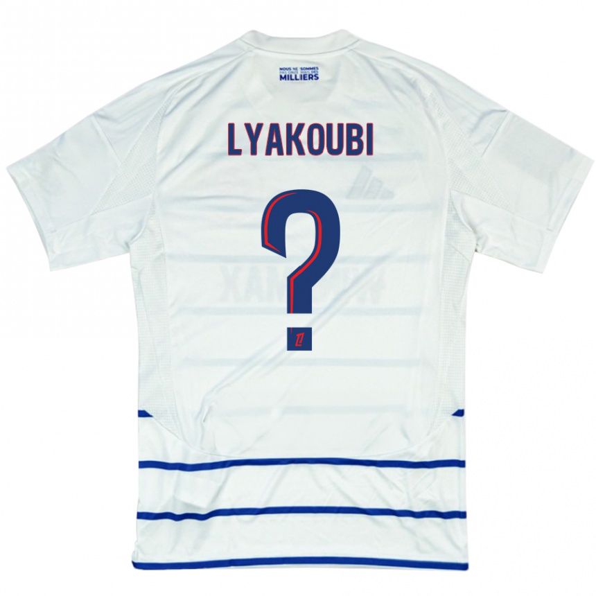 Enfant Football Maillot Oussama Lyakoubi #0 Blanc Bleu Tenues Extérieur 2024/25 Canada