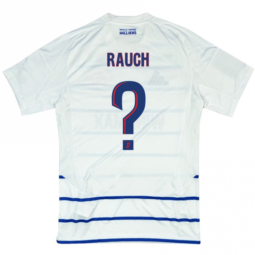 Kids Football Hugo Rauch #0 White Blue Away Jersey 2024/25 T-Shirt Canada