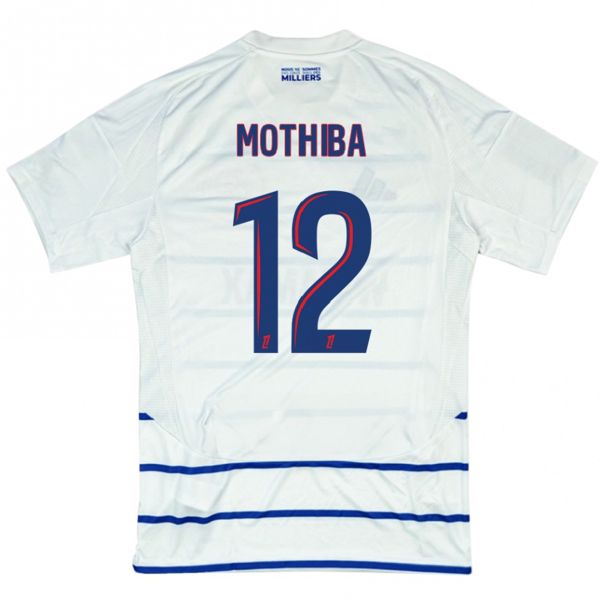 Kids Football Lebo Mothiba #12 White Blue Away Jersey 2024/25 T-Shirt Canada