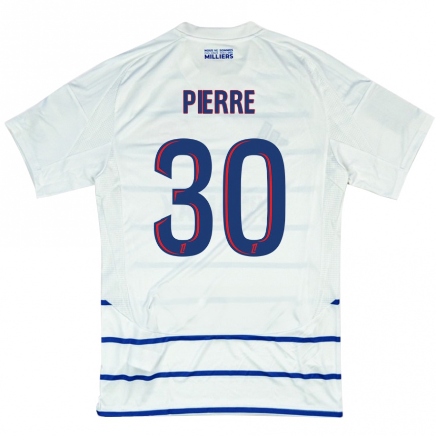 Kids Football Alexandre Pierre #30 White Blue Away Jersey 2024/25 T-Shirt Canada