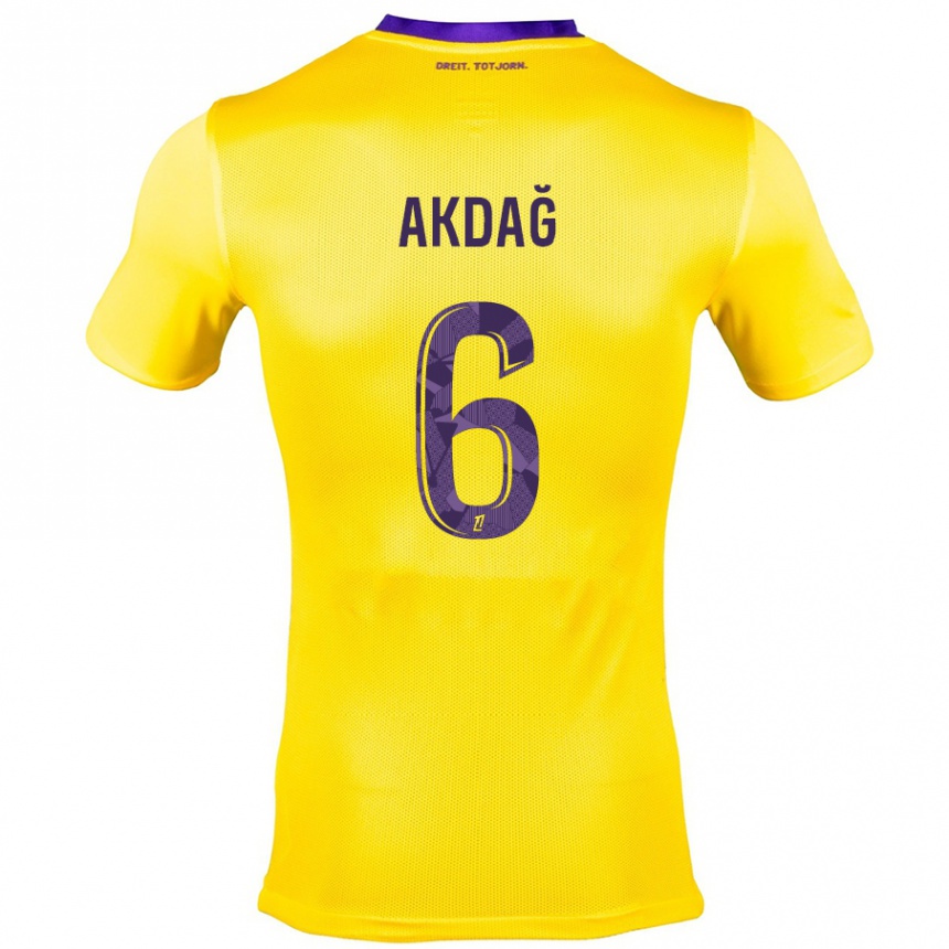 Kids Football Ümit Akdağ #6 Yellow Purple Away Jersey 2024/25 T-Shirt Canada