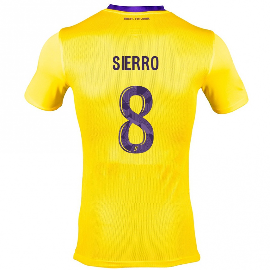 Kids Football Vincent Sierro #8 Yellow Purple Away Jersey 2024/25 T-Shirt Canada