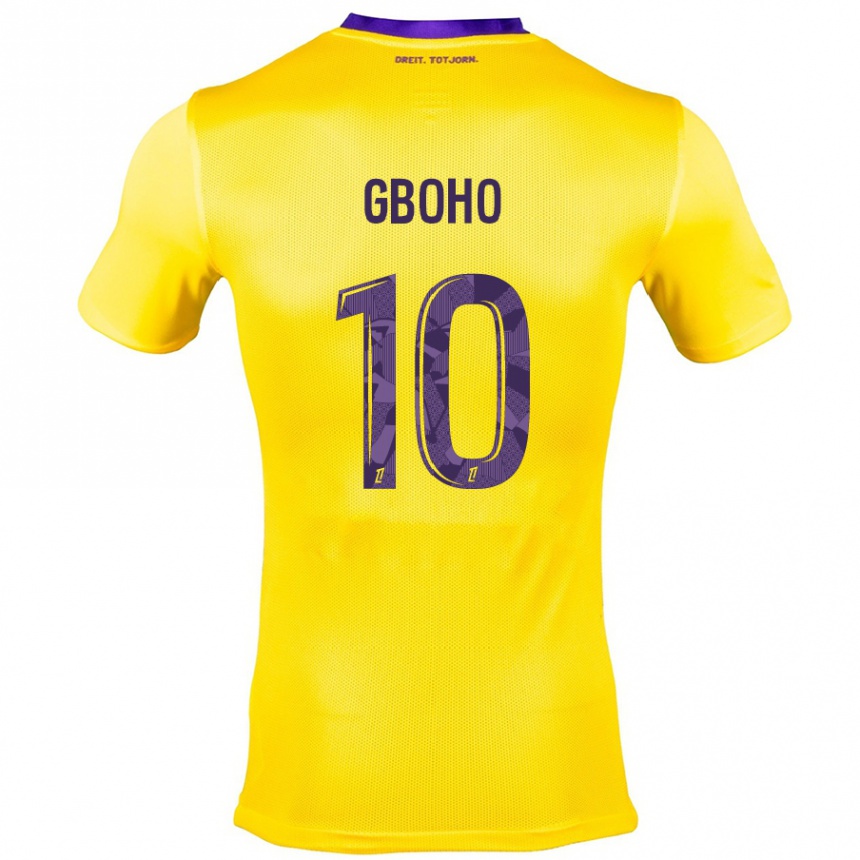 Kids Football Yann Gboho #10 Yellow Purple Away Jersey 2024/25 T-Shirt Canada