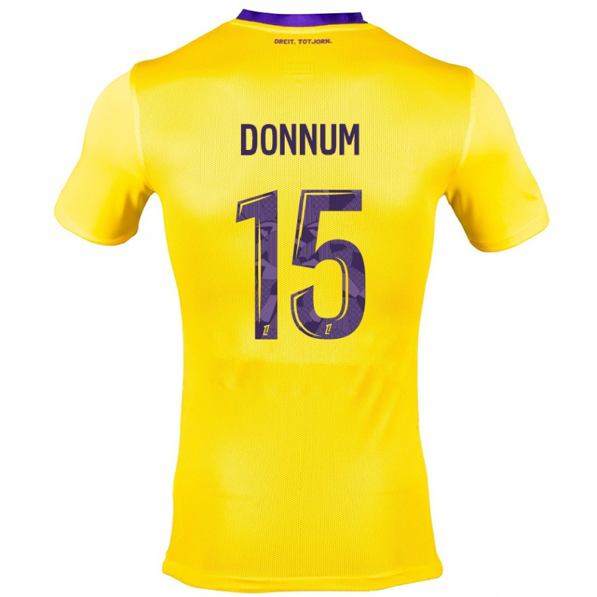 Enfant Football Maillot Aron Dønnum #15 Jaune Violet Tenues Extérieur 2024/25 Canada