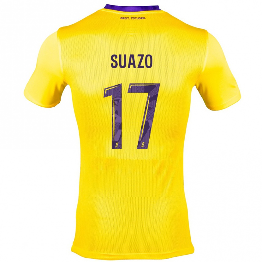 Enfant Football Maillot Gabriel Suazo #17 Jaune Violet Tenues Extérieur 2024/25 Canada