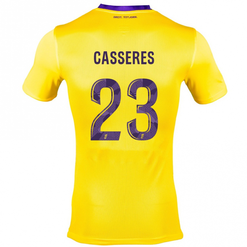 Enfant Football Maillot Cristian Cásseres Jr. #23 Jaune Violet Tenues Extérieur 2024/25 Canada