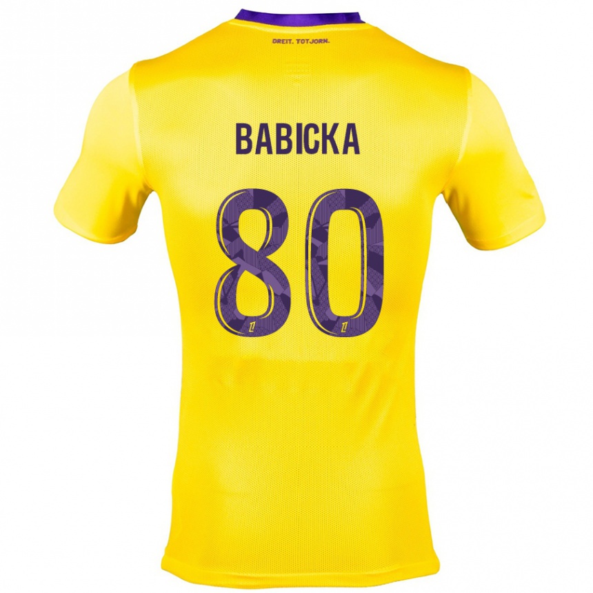 Kids Football Shavy Babicka #80 Yellow Purple Away Jersey 2024/25 T-Shirt Canada