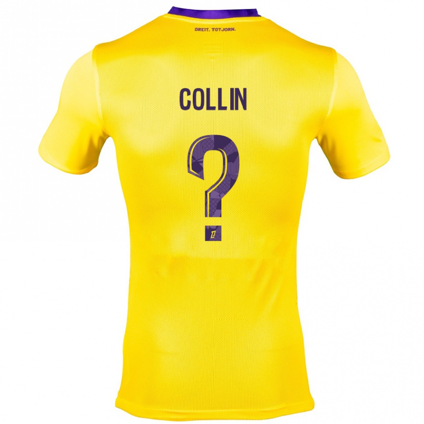 Kids Football Théo Collin #0 Yellow Purple Away Jersey 2024/25 T-Shirt Canada